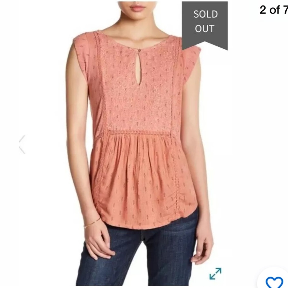 Lucky brand sleeveless boho top blouse